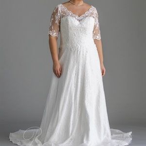Bellamy Bridal Lace Modest Sleeves Plus Size Wedding Dress